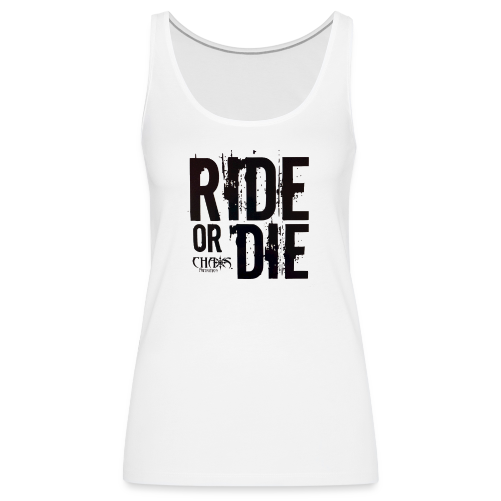 Ride or Die Black Logo Women’s Premium Tank Top - white