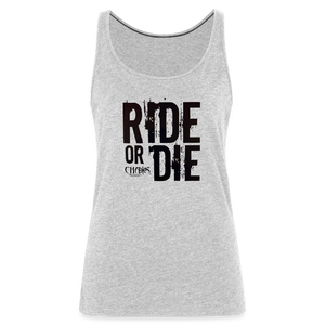 Ride or Die Black Logo Women’s Premium Tank Top - heather gray