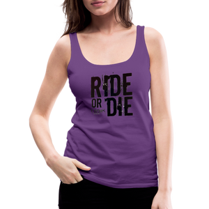 Ride or Die Black Logo Women’s Premium Tank Top - purple