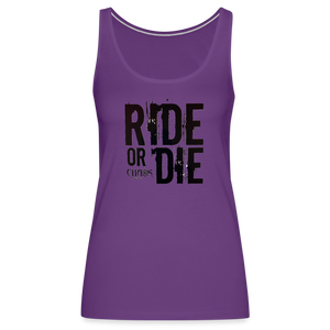 Ride or Die Black Logo Women’s Premium Tank Top - purple