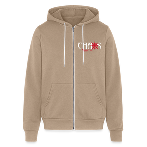 Ride Or Die Logo Unisex Full Zip Hoodie - tan