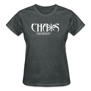 OG Chaos Nutrition Logo Ladies T-Shirt with White Logo - deep heather