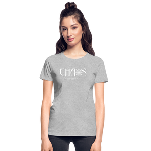 OG Chaos Nutrition Logo Ladies T-Shirt with White Logo - heather gray