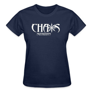 OG Chaos Nutrition Logo Ladies T-Shirt with White Logo - navy