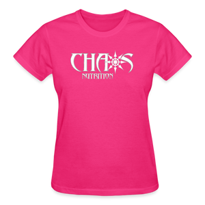OG Chaos Nutrition Logo Ladies T-Shirt with White Logo - fuchsia