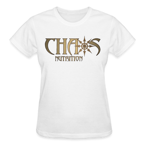 OG Chaos Nutrition Logo Women's T-Shirt with Gold Logo - white