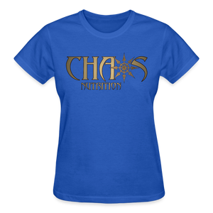 OG Chaos Nutrition Logo Women's T-Shirt with Gold Logo - royal blue