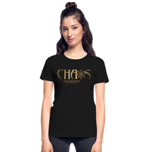 OG Chaos Nutrition Logo Women's T-Shirt with Gold Logo - black