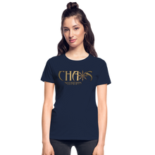 OG Chaos Nutrition Logo Women's T-Shirt with Gold Logo - navy