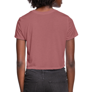 I AM CHAOS - WOMEN'S CROPPED T-SHIRT - BLACK LETTERING - mauve