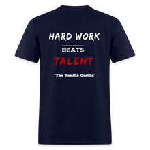 The Official Vanilla Gorilla T-Shirt "Hard Work Beats Talent" - navy