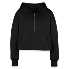 Women's Ride Or Die Half Zip Cropped Hoodie - black