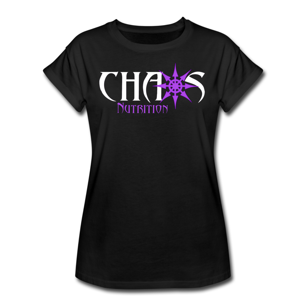 Chaos Nutrition - Premium Women's S/S Tee With Purple & White Logo - black