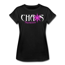 Chaos Nutrition Premium Women's S/S Tee With Pink & White Logo - black