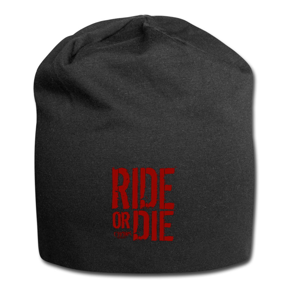 CHAOS FIT WEAR - RIDE OR DIE - BEENIE - RED LOGO - black