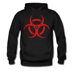 RIDE OR DIE, BLACK HOODIE WITH RED LETTERING - black
