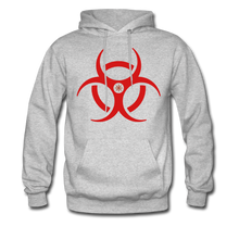 RIDE OR DIE, BLACK HOODIE WITH RED LETTERING - heather gray