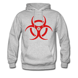 RIDE OR DIE, BLACK HOODIE WITH RED LETTERING - heather gray