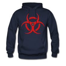 RIDE OR DIE, BLACK HOODIE WITH RED LETTERING - navy