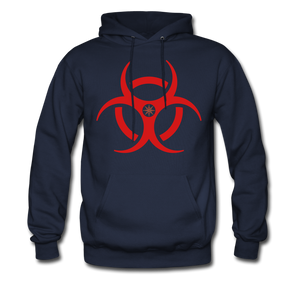 RIDE OR DIE, BLACK HOODIE WITH RED LETTERING - navy