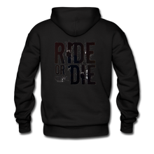 RIDE OR DIE, HOODIE WITH BLACK LETTERING - black