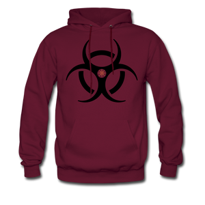 RIDE OR DIE, HOODIE WITH BLACK LETTERING - burgundy