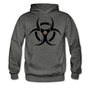 RIDE OR DIE, HOODIE WITH BLACK LETTERING - charcoal gray