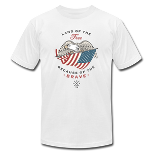 Land Of The Free Because Of The Brave - white