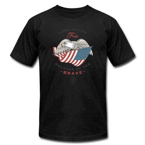 Land Of The Free Because Of The Brave - black