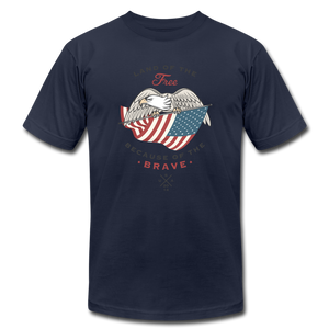 Land Of The Free Because Of The Brave - navy
