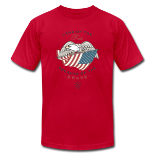 Land Of The Free Because Of The Brave - red