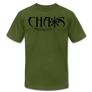 CHAOS NUTRITION ORIGINAL LOGO T-SHIRT with BLACK LOGO - olive