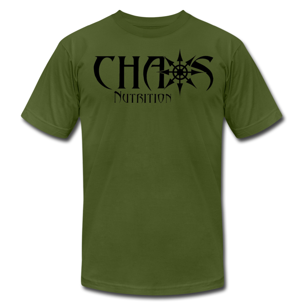 CHAOS NUTRITION ORIGINAL LOGO T-SHIRT with BLACK LOGO - olive