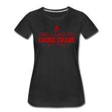 SHE CAME TO CAUSE CHAOS - PREMIUM WOMEN'S S/S TEE - BLACK - black