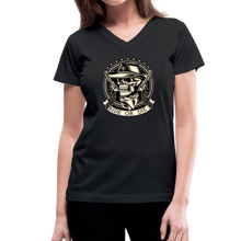 RIDE OR DIE- GUNS BLAZIN' BLACK V- NECK TEE - black