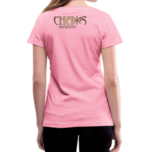 RIDE OR DIE- GUNS BLAZIN' BLACK V- NECK TEE - pink