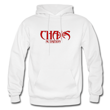 OG CHAOS + RIDE OR DIE, BLACK HOODIE WITH RED LETTERING - white