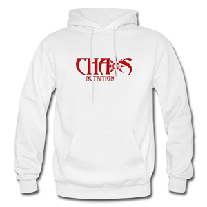OG CHAOS + RIDE OR DIE, BLACK HOODIE WITH RED LETTERING - white