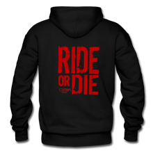 OG CHAOS + RIDE OR DIE, BLACK HOODIE WITH RED LETTERING - black