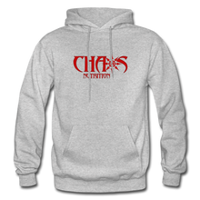 OG CHAOS + RIDE OR DIE, BLACK HOODIE WITH RED LETTERING - heather gray