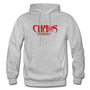 OG CHAOS + RIDE OR DIE, BLACK HOODIE WITH RED LETTERING - heather gray
