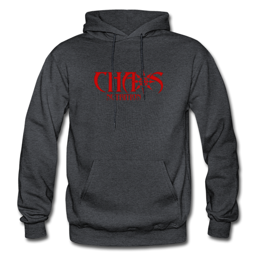 OG CHAOS + RIDE OR DIE, BLACK HOODIE WITH RED LETTERING - charcoal grey