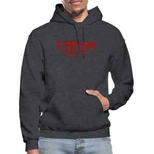 OG CHAOS + RIDE OR DIE, BLACK HOODIE WITH RED LETTERING - charcoal grey