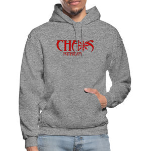OG CHAOS + RIDE OR DIE, BLACK HOODIE WITH RED LETTERING - graphite heather