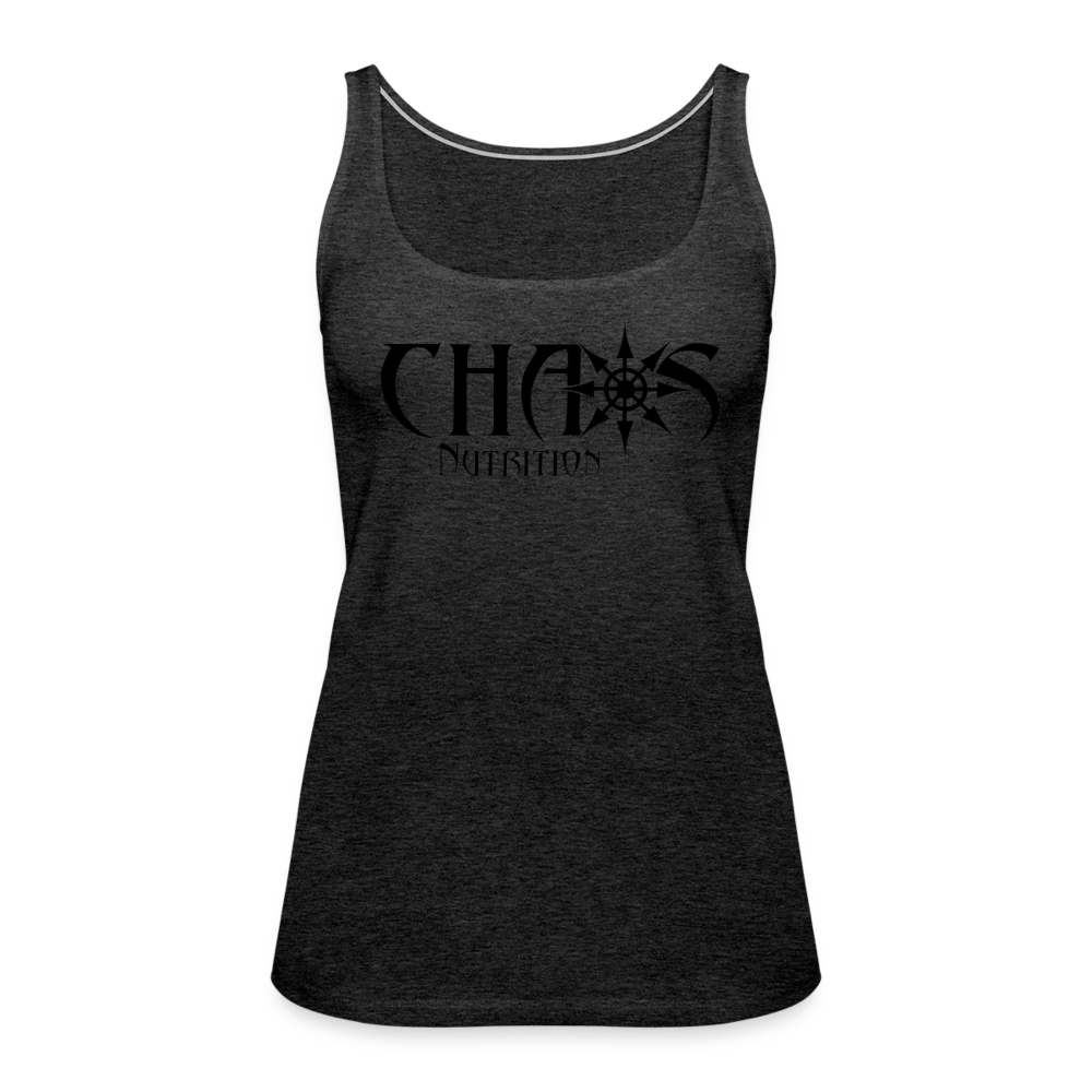 Chaos Nutrition OG Black Logo Women’s Premium Tank Top - charcoal grey
