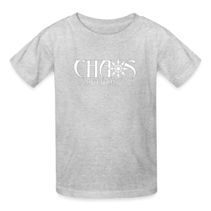 OG Chaos Nutrition Youth Tagless T-Shirt White Logo - heather gray