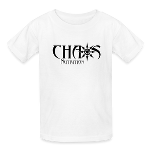 OG Chaos Nutrition Youth Tagless T-Shirt Black Logo - white