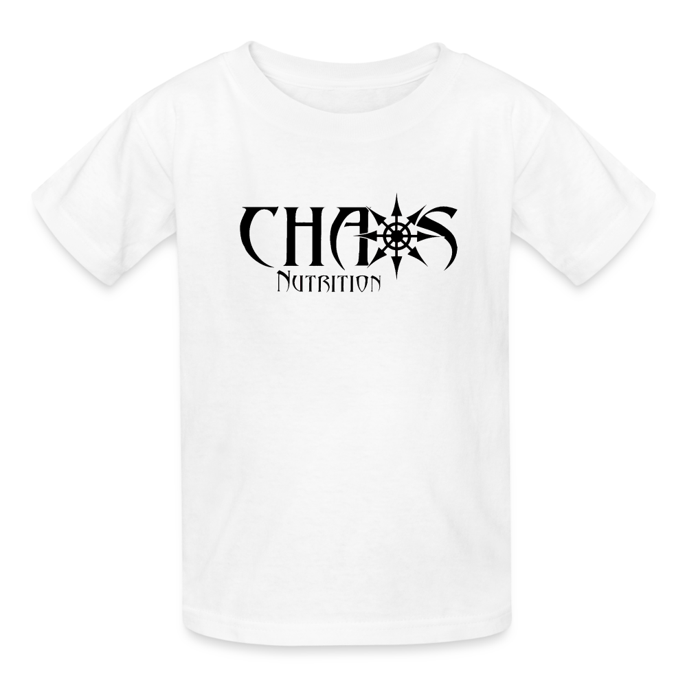 OG Chaos Nutrition Youth Tagless T-Shirt Black Logo - white