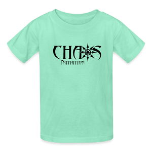 OG Chaos Nutrition Youth Tagless T-Shirt Black Logo - deep mint