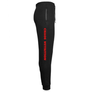 CHAOS NUTRITION, BLACK JOGGERS WITH RED LETTERING - black/asphalt